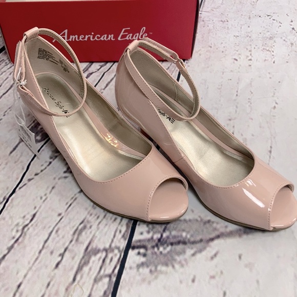 American Eagle By Payless Other - American Eagle Dust Pink Peep Pumps